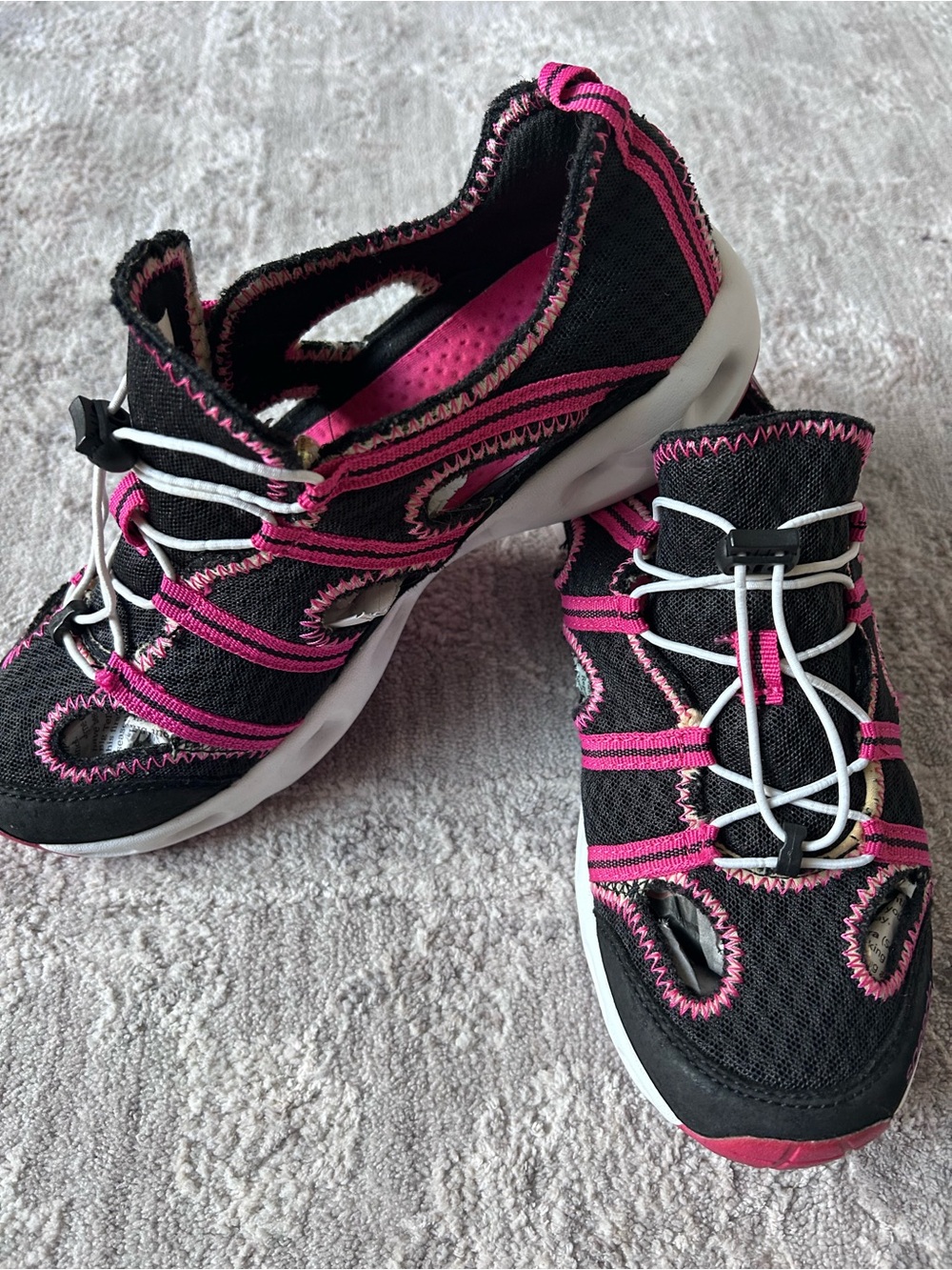 Speedo Hydro Comfort 2.0 Water Shoes Women's Sz 9 Draw String Black Pink Beach